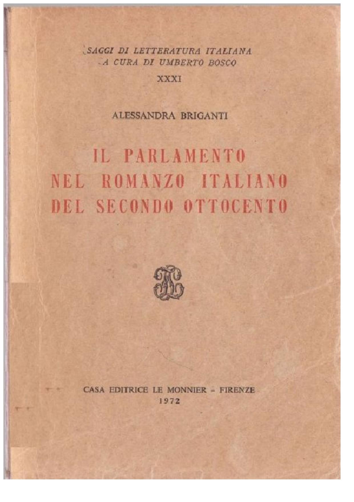 Il parlamento nel romanzo italiano del secondo Ottocento